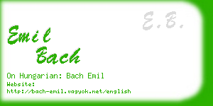 emil bach business card